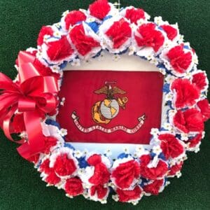 25j. Military Wreath with Flag in Center