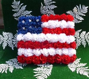 25c. Our Veteran's Day R/W/B Silk All Flower Flag Spray