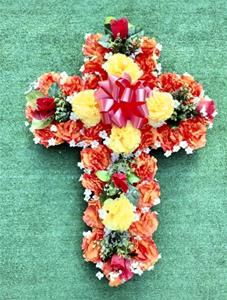 30. Silk Cross 30 inch W/Rosebuds in Fall Colors