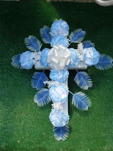 06. Silk Floral Cross 18 inch