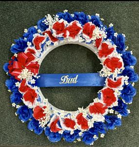 50b. R/W/B Mom or Dad Wreath