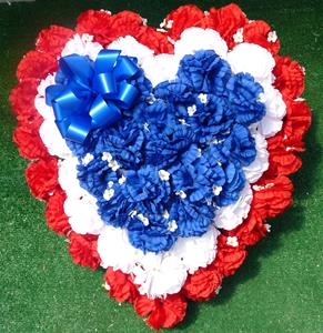 05. Tri Color Silk Floral Heart