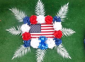 10. Flag Spray - Silk Floral Spray with Flag