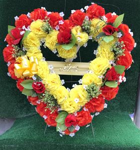 20. Silk Open Heart - MOM OR DAD in Center